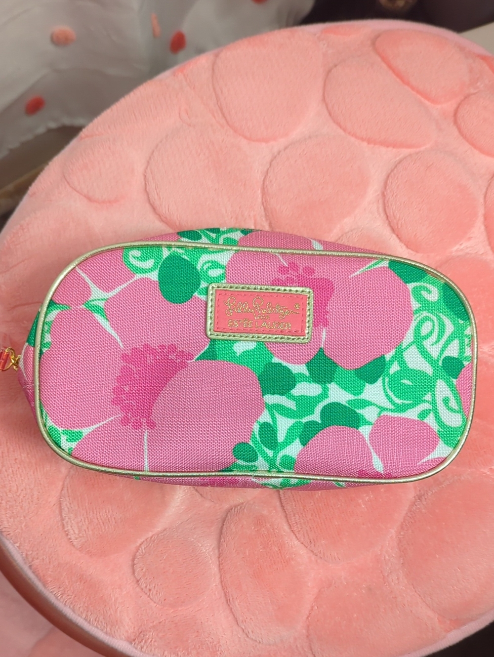 Lilly Pulitzer Pink & Green Floral Cosmetic Pouch